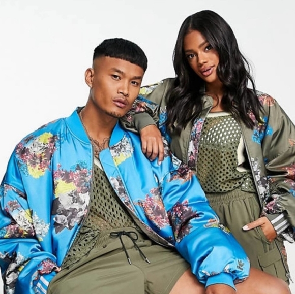 Ivy Park x Adidas Unisex REVERSABLE   satin bomber jacket - Picture 11 of 14